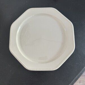 Vintage Sears Chop Plate Platter Ironstone Octagon White Made in USA